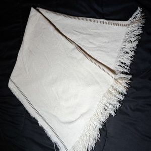 GUC Women's Universal Thread Large Cream Woven Scarf with Blue and Peach accents